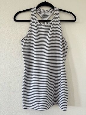Athleta High Neck Stripe Chi Tank